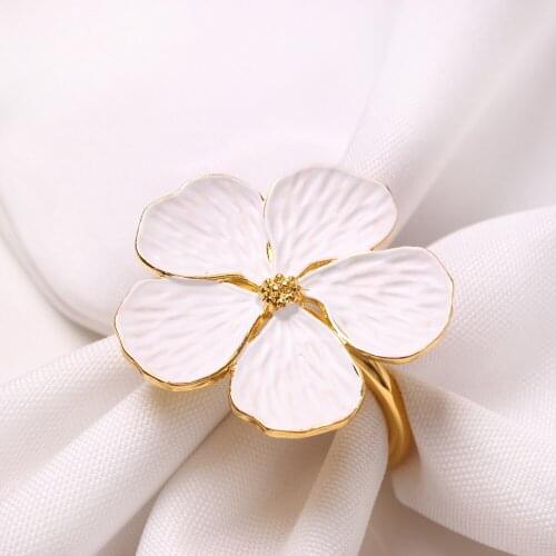 6pcs/lot Wedding simple plum napkin napkin 5 petals lucky flower napkin ring napkin ring