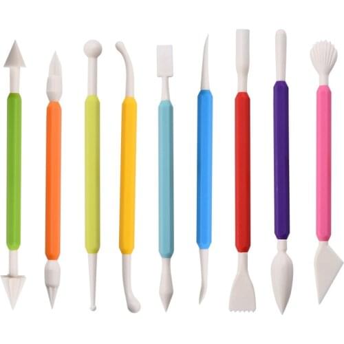 9Pcs/Set Random Color Multi-function Sugar Flower Sculpture Kitchen Supplies Cake Decoration Tools Engraved Pens