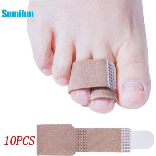 10Pcs/5Pairs Fabric Toe Finger Corrector Straightener Velvet Cotton Material Wrap Anti-Slip Thumb Brace Hammer Toe Broken D1176