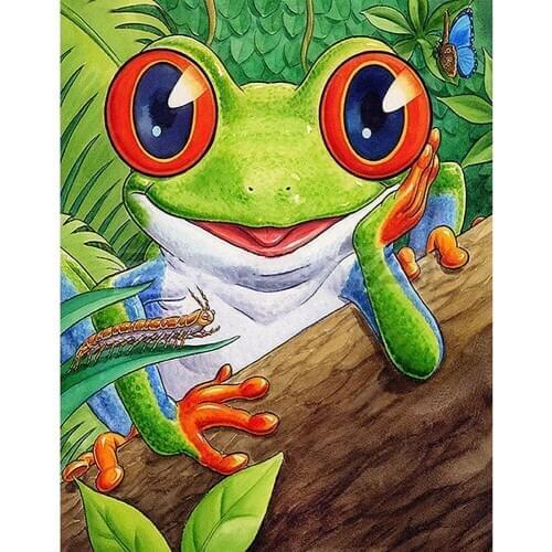 DIY Painting By Numbers Big eye frog Animals Kit Picture By Numbers 40x50cm Wall Art Acrylic Canvas Paintings Home Decor Gift