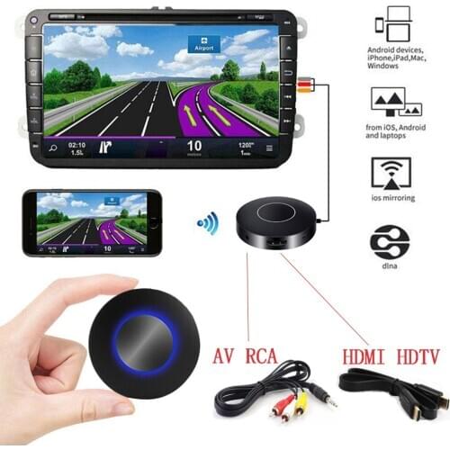For Car Airplay Miracast Mirascreen Wifi Wireless Display Dongle Analog AV RCA HDMI Streamer Mirror Same Screen Stream Cast