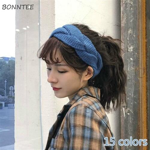 Headwear Women Design Vintage Pure Soft Korean Fashion Aesthetic Popular Head Bands Lady Retro Hair Accessories Twisted Headband