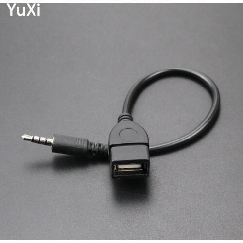 YuXi 3.5 Audio Convert Cable Wire Car AUX Cable A Female OTG Converter Adapter Cable 3.5mm Male Audio Plug AUX Jack to USB 2.0