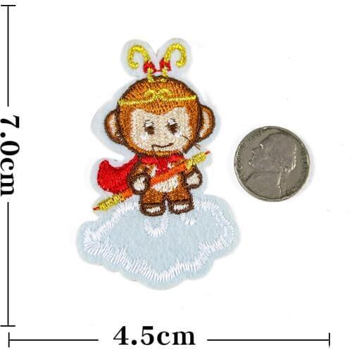 Chinese Style Mythological Character Sun Wukong High Quality Monkey King Embroidery Patch Childrens Clothing Accessories