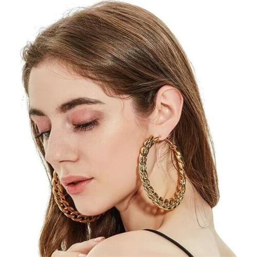 80cm fashion womens large alloy ring earrings 2021 gold ring round metal ring earrings fashion jewelry wholesale hot sale