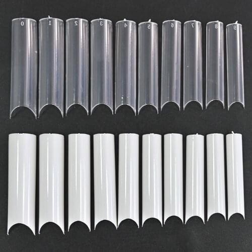 200pcs/Box XXL C Curve Straight Length Nail Tips Extra Long Natural-Clear Salon Half Cover Artificial Fake Nail False Nail Tips