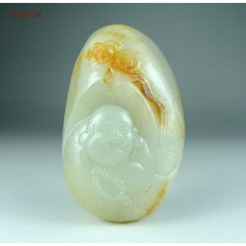 Nephrite River Jade Certified Rare Natural Chinese Hetian Seed Jade Lucky Buddha Pendant High Quality Hand Carved Birthday Gifts