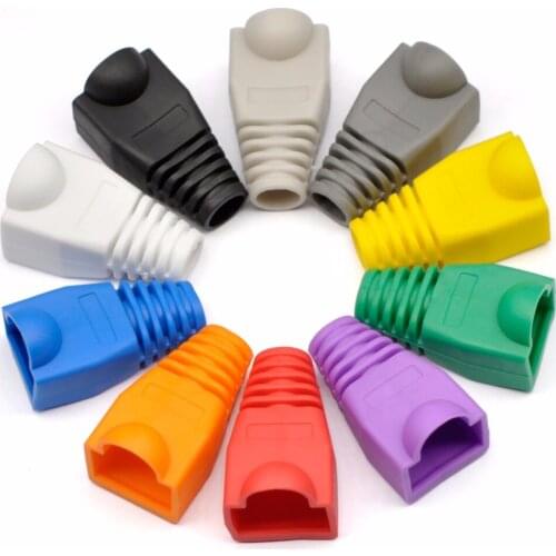 CNCOB Rj45 8P8C Connector Jacket, Colorful Plugs Caps Cat5e Cat6 Cable Protection Sleeve, Suitable for Cables Diameter 6.0mm