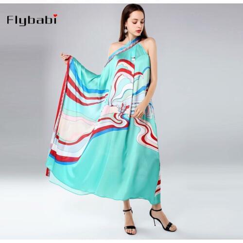 Custom Plus Size Dress Fashion Newest Arrival Loose Asymmetrical Slash Neck AndOne-Shoulder Ankle-Length Dress Women