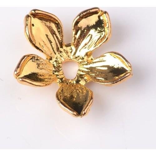 20pcs 16mm Metal Alloy Gold Flowers Tray Connectors Charm For Jewelry Making
