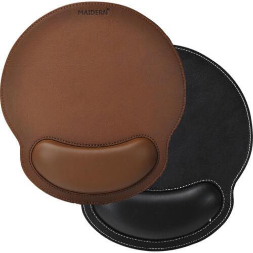 MAIDERN PU Wrist Rest Mouse Pad with Non-Slip Base Ergonomic Mousepad with Wrist Support for Office Typist Gaming PC Laptop