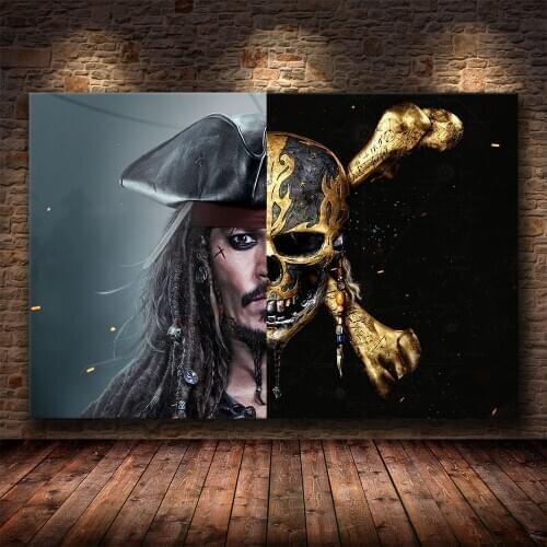 Classical Movie Poster Pirates of The Caribbean Portrait Wall Art Home Decoration Bedroom Decor Frameless