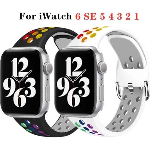 Strap for Apple Watch Band 5 40MM 44MM 42MM 38MM Accessories Silicone Belt Sport Bracelet iWatch Series 6 SE 5 4 3 21 Watchband