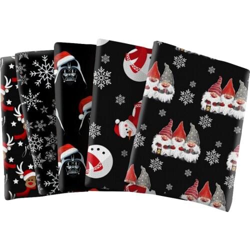 Christmas Tree Snow Polyester Cotton Material Fabric Patchwork Cloth Tissue Kids Home Textile Sewing Quilting Doll 50*145cm