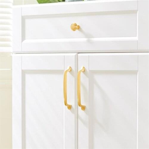 Latest Pure Copper Cabinet Door Handle Solid Modern Single Hole Shoe Drawer Knob Handles Nordic Golden Handles Furniture