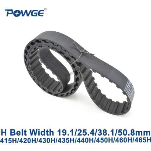 POWGE Inch H Synchronous timing belt 415H/420H/425H/430H/435H/440H/445H/450H/460H/465H Width 19.1/25.4/38.1/50.8mm Rubber Belts