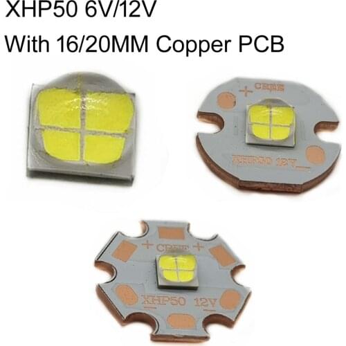 CREE XHP50 Cool White LED Emitter 6V 12V with 16mm 20mm Copper PCB