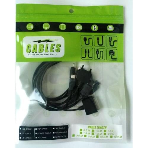 Usb cable zipper Retail Packaging package opp bag pouch for iphone 12 11 cable mobile phone accessories Packing Bag 2000pcs/lot