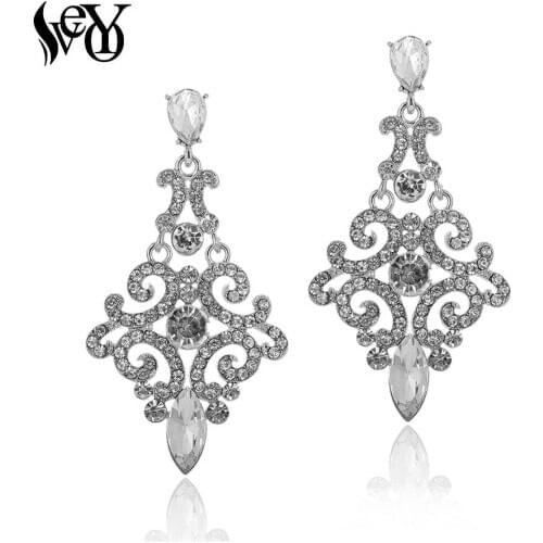 VEYO Vintage Rhinestone Drop Earrings Geometry Dangle Earrings for Women Fashion Jewelry Wholesale