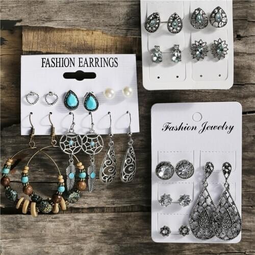 Bohemian Style Drop Earrings For Women 2020 Statement Female Vintage Mixed Earring Indian Jewelry Gifts New Design