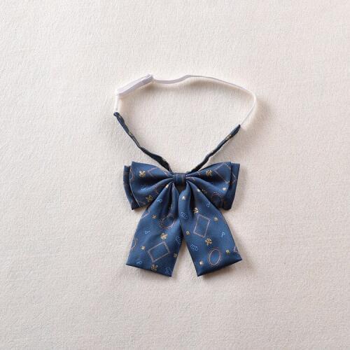 2 PCS / LOT Japan JK uniform sailor suit bow tie Japanese Lovely geometric pattern embroidery bow tie blue/ red / black