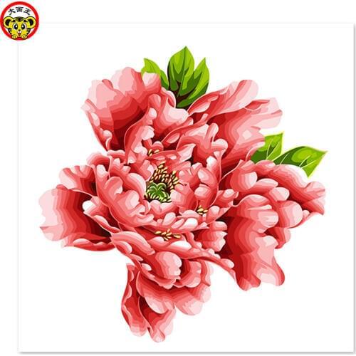 Painting by numbers art paint by number China National Flower Red peony Fine Peony Draw on canvas Digital Painting Famous painti