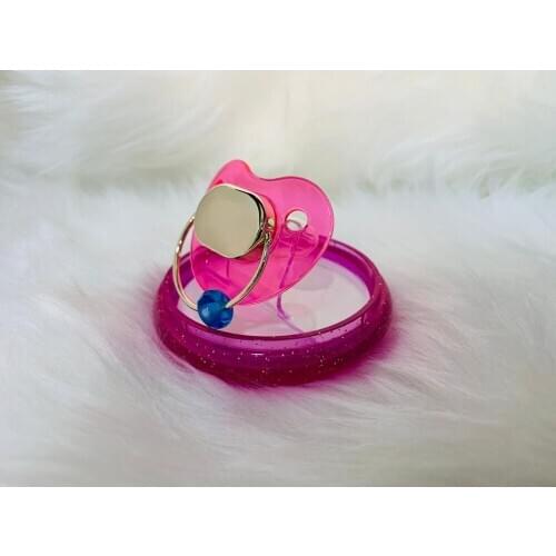 Gold Spout Design 8 Settings Name Written Plain Baby Accessory Gift Newborn Babies Soothing Silicone Shaper Safe Nipple