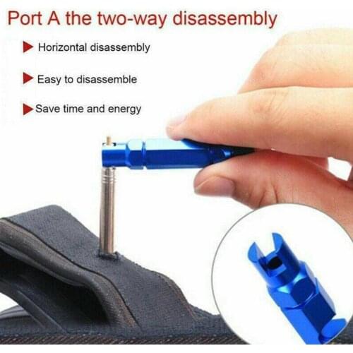 1Pc Bicycle Nozzle Valve Core Tool Bike Tire Repair Spanner Wrench Portable Double Head Kits Disassembly Multifunctional X3C8