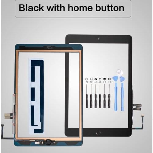 1Pcs Brand New For iPad 9.7 (2018 Version) 6th Gen A1893 A1954 Touch Screen Digitizer Front Outer Panel Glass With Home Button