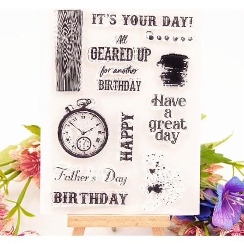 10.5*15CM selling Stopwatch transparent seal clear stamps silicone seal roller stamps DIY scrapbook album / card production