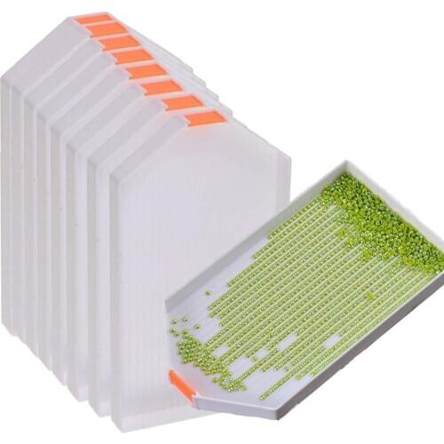 100pcs Wholesale Big Drill Plate Tray Diamond Embroidery Accessories Large Capacity Diamond Painting Tools White Plastic Tray