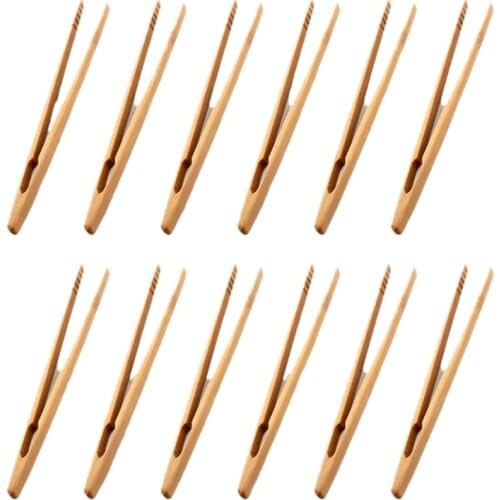 20 Pcs Wooden Toast Tongs Kitchen Gadgets BBQ Grilling Tong Bread Dessert Sugar Ice Clip Cooking Baking Tools