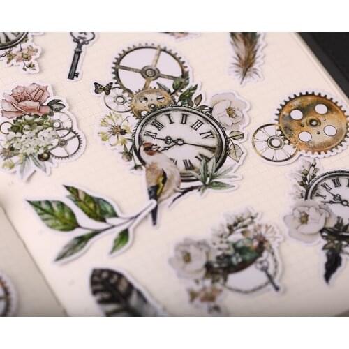 21PCS Clock bird stickers DIY scrapbooking album journal diary happy planner gift seal decorative stickers