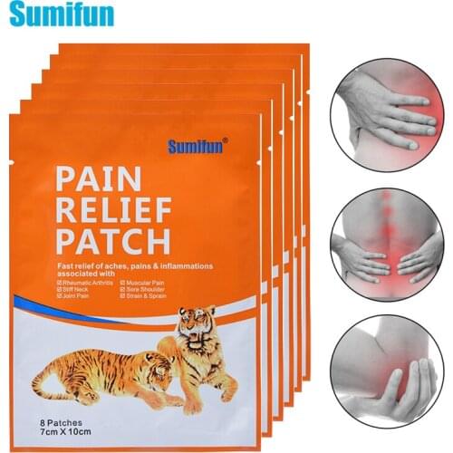 48pcs=6bags Sumifun Tiger Blam Pain Relief Patch Capsicum Medical Plaster Back Knee Neck Pain Arthritis Analgesic Stickers D0641