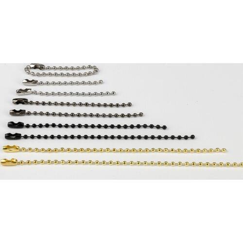 500pcs Silver Color DOG TAG STYLE STAINLESS STEEL BALL CHAIN 2.4MM BALL 10cm 12cm 15cm