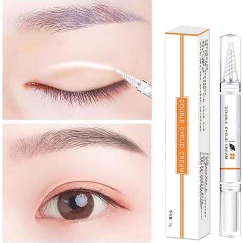 5g Double Eyelid Styling Cream, Natural Invisible Double-Fold Eyelid Pen Glue Gel Cream with Y Stick for Girls/Women Beauty