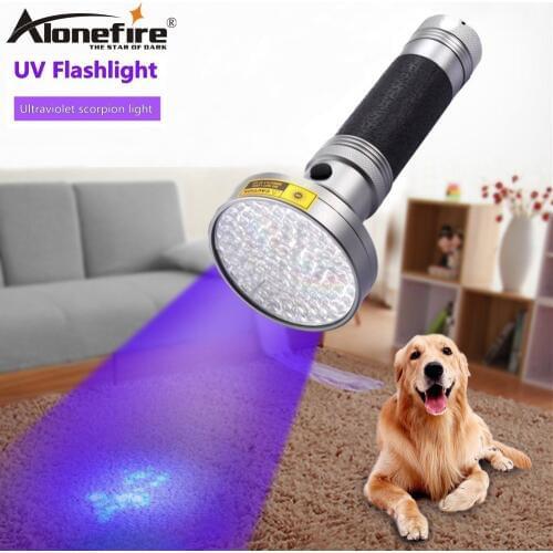 AloneFire 18W 100Led High power UV Flashlight torch 395nm ultraviolet scorpions pet urine Leakage Detection led light AA Battery