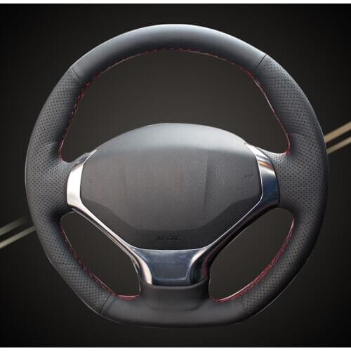 Auto Braid On The Steering Wheel Cover for Peugeot 3008 2013-2015 Accessories Car-styling DIY Car Braiding Steering Wheel Covers