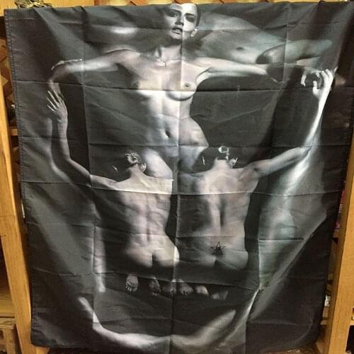 Skull with bare Art Pop Band Tattoo Cloth Flag Four-Hole Hanging paintings Wall Stickers Cafe Hotel Music Studio Decoration