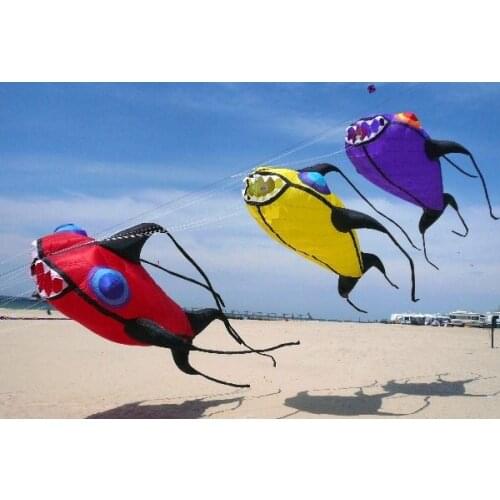 Kids fun factory beach Dolphins software pendant single port kite cerf volant gift craft windsocks fishing jellyfish cycling bar