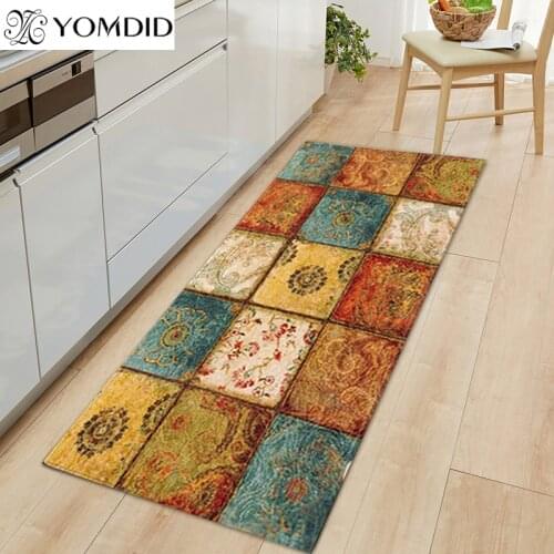 Modern Kitchen Mat Long Geometric Bedroom Entrance Doormat 3D Pattern Home Floor Decoration Living Room Carpet Non-Slip Rug