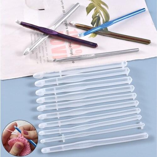 10pcs Crochet Mold For Knitting DIY Epoxy Mold 10 Types Crochet Silicone Mold Knitting Needle Tools Art Sewing Accessories