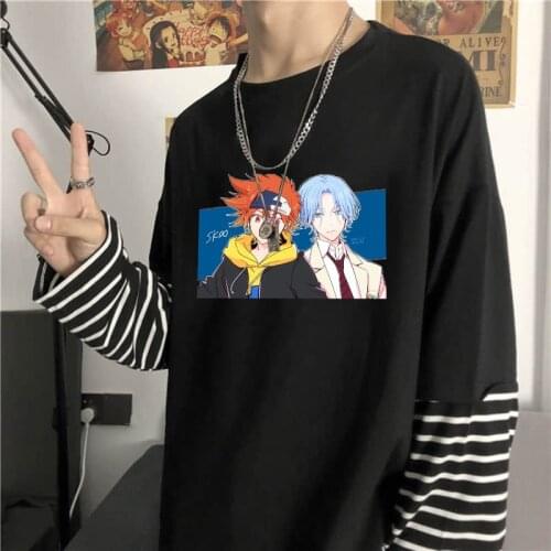 Sk8 The Infinity Fake Two Pieces T Shirt Men Harajuku Cartoon Reki And Langa Funny T Shirts Male Short Sleeve Oversized T-Shirts