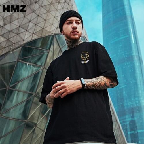HMZ Summer T-Shirt Hip Hop T Shirts Quality Cotton Short Sleeves TShirt Men Harajuku Funny Tee Breathable Cotton Hipster Tshirt