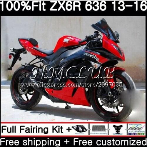 Injection For KAWASAKI NINJA ZX-636 ZX-6R Factory red 2013 2014 2015 2016 52HC.18 ZX 636 600CC ZX 6R ZX6R 13 14 15 16 Fairings