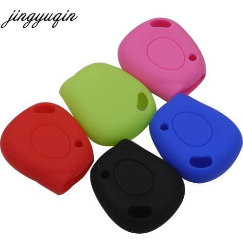 Jingyuqin 30pcs/lot Silicone 1Button Car Key Case fit for Renault Megane Clio Scenic 1BN IR Remote Fob Cover Protector