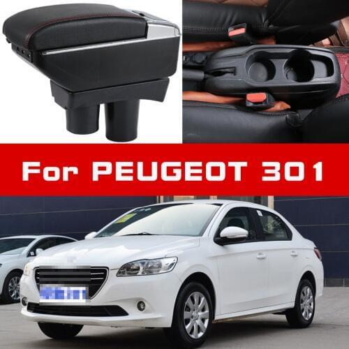 Leather Car Armrest For PEUGEOT 301 Centre Console Storage Box