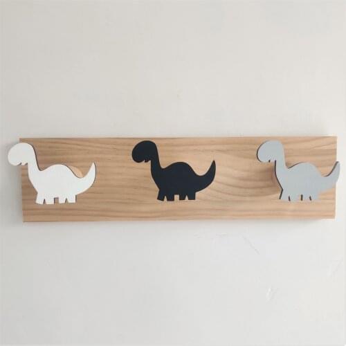 Creative Cute Nordic Minimalist Dinosaur Nail-free Wall Clothes Hooks Kids Room Decorative Key Hanging Hanger Kitchen Storage