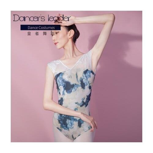 Sexy Dance Leotards One-piece Dance Practice Clothes Women Lace Gymnastics Dancing Costume Adult V-neck Ballet Leotard