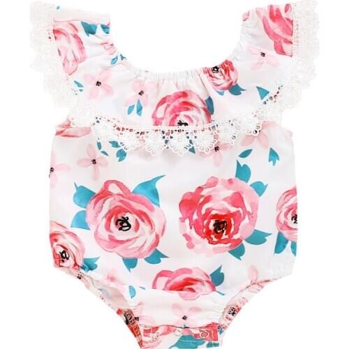 Summer baby girl clothes 1pcs lace jumpsuits baby clothing cotton floral romper infant girl clothes roupas